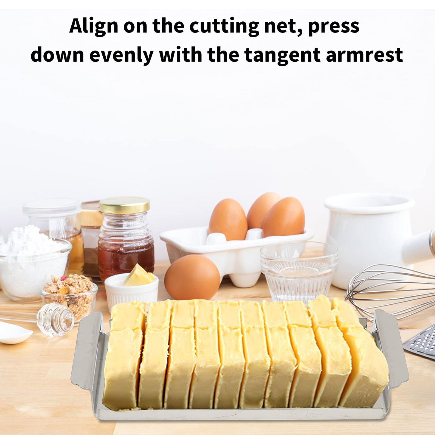 Butter Slicer Cutter, Stainless Steel Butter Cutter Container Butter Storage Box Small Butter Container with Transparent Cover Kitchen Tool for Easy Cutting (Butter grid hole