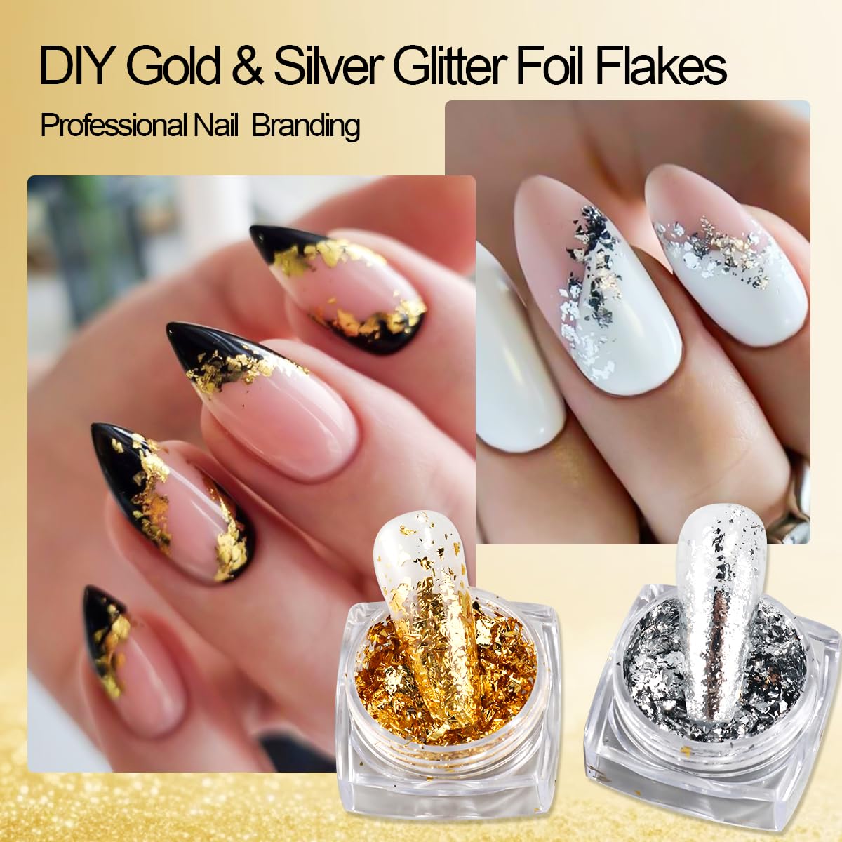 SUTOZMIWE 22 Jars Nail Chrome Powder Set Magic White Pearl Kit Metallic Mirror Effect Gold & Silver Holographic Dip Nail Powder Glitter Nail Chrome Pigment for Manicure Decoration