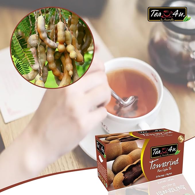 Tea4U Flavored Black Ceylon TeaBags - Tamarind | Ideal Quality from Sri Lanka's Finest Leaves and Expertly Blended - 25 Count