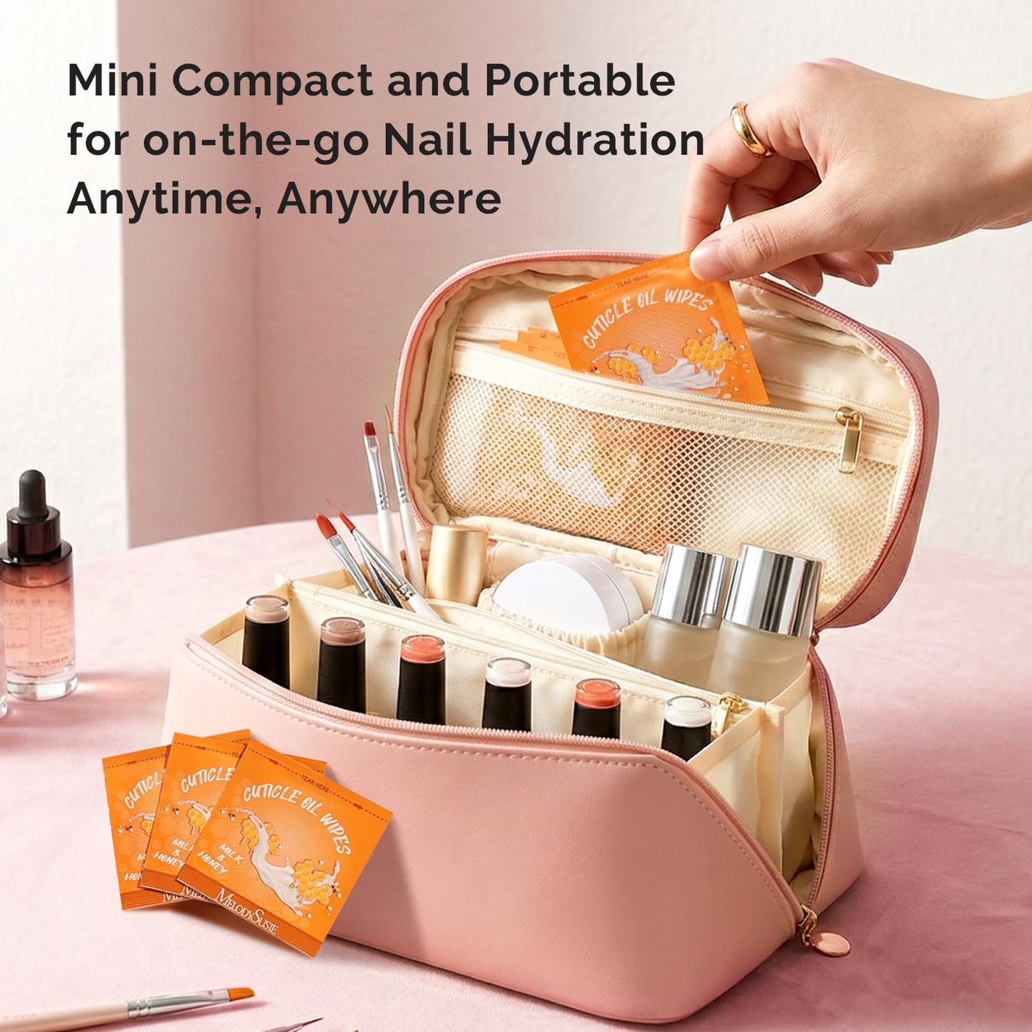 MelodySusie Nail Soaking Bowl,Soak Off Gel Polish Dip Powder Remover,Manicure Bowl Cuticle Peeler Scraper Nail File and Buffer Nail Brush MINI Cuticle Oil 100Pcs