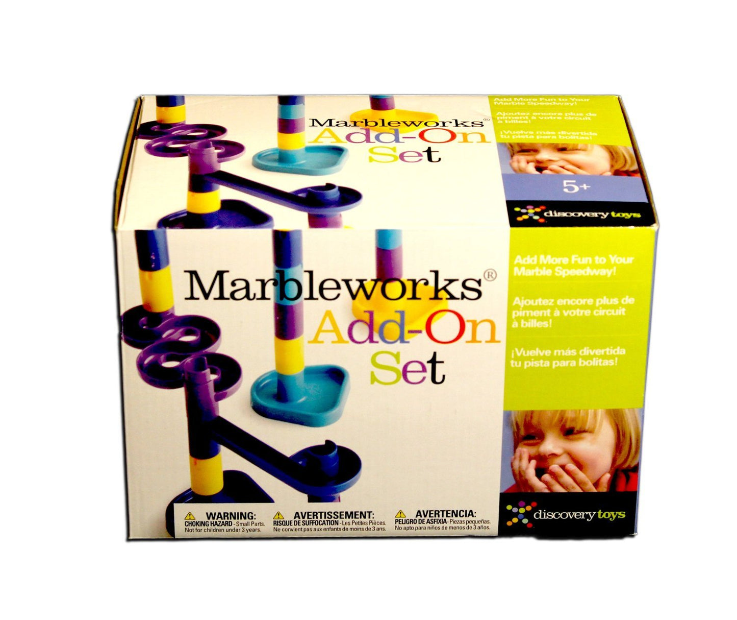 Discovery Toys MARBLEWORKS Add-On Set | Additional Pieces Compatible with Our Starter, Deluxe, Ultra Deluxe Sets (Not Included) | Comes with 30 Colorful Posts, 2 Bases, 3 Ramps, 6 Marbles