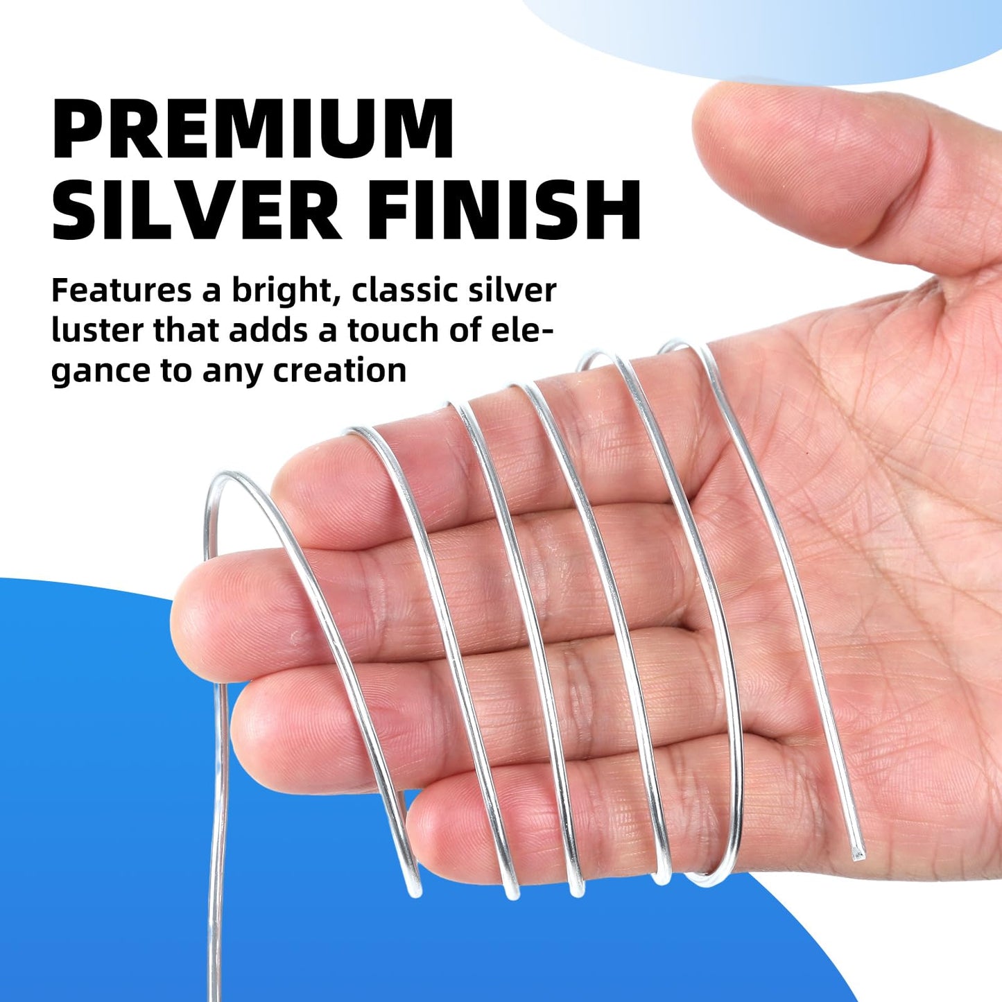 Bendable Aluminum Craft Wire - 2mm 12 Gauge (30m / 100ft) Spool, Floral Wire for Artificial Flowers, Jewelry Making Wire for Beading & Wire Wrapping - Silver