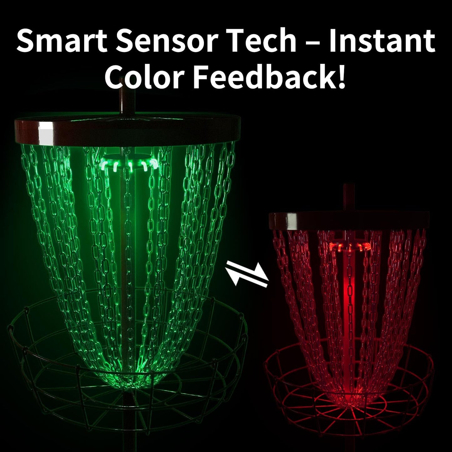 Disc Golf Basket Sensor Light | Automatic Sensor Lighting + Automatic Color-Changing Function | Compatible with Universal Disc Golf Baskets (40MM)