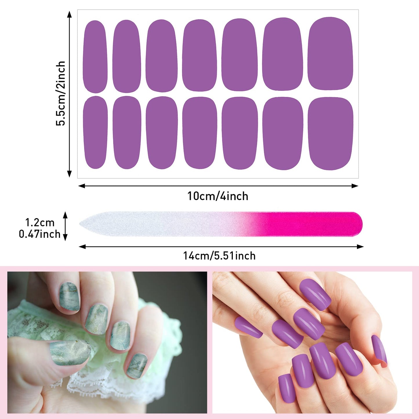 Maitys 336 Pieces 24 Sheets Full Wrap Nail Polish Strips Stickers Self Adhesive Gel Nail Strips Art Decals with File for Women DIY Decorations(Marble Style)