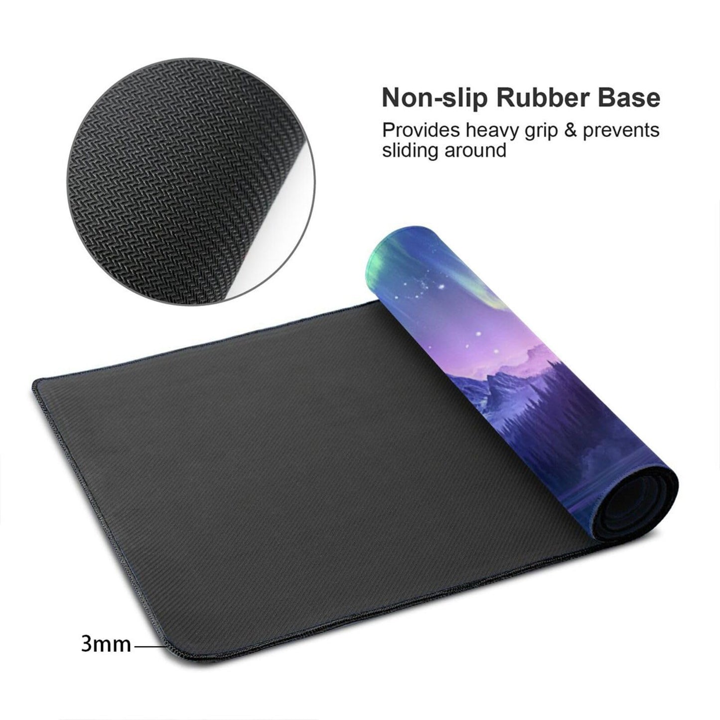 ZOCOZY Extended Mouse Pad Large Gaming Mouse Pads - Aurora Painting Northern Lights Mountains Stars Desk Pad Computer Desk Mat Non-Slip Mousepad for Game Players, Office, Study (48" x 24")