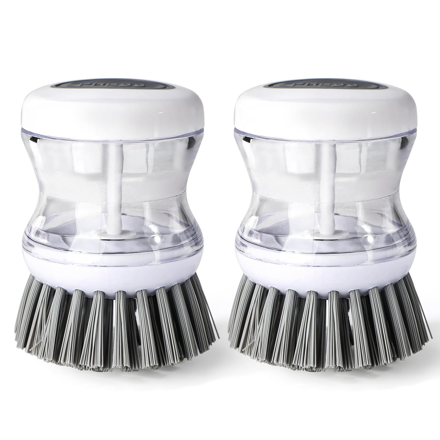 2 Pcs Dish Brushes, Kitchen Scrub Brush,Cleaning Brush, for Dish Scrubber Brush with Soap Dispenser(Gray) Dish Pot Pan Sink Cleaning (2, Gray)