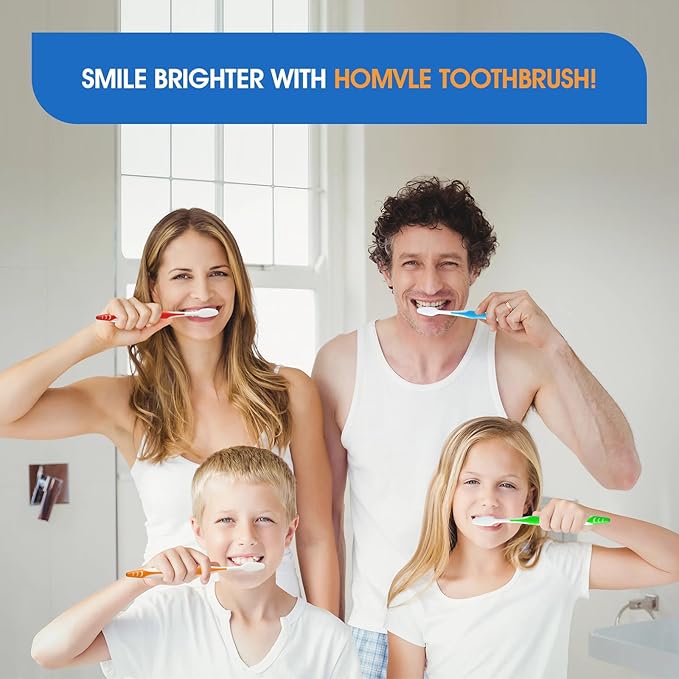 HOMVLE 48 Packs Disposable Toothbrushes with Toothpaste, Individually Wrapped Buld Toothbrush and Toothpaste Buld for Travel Size Toiletries, OCC, Airbnb, Dentist, Office/4 Colorful