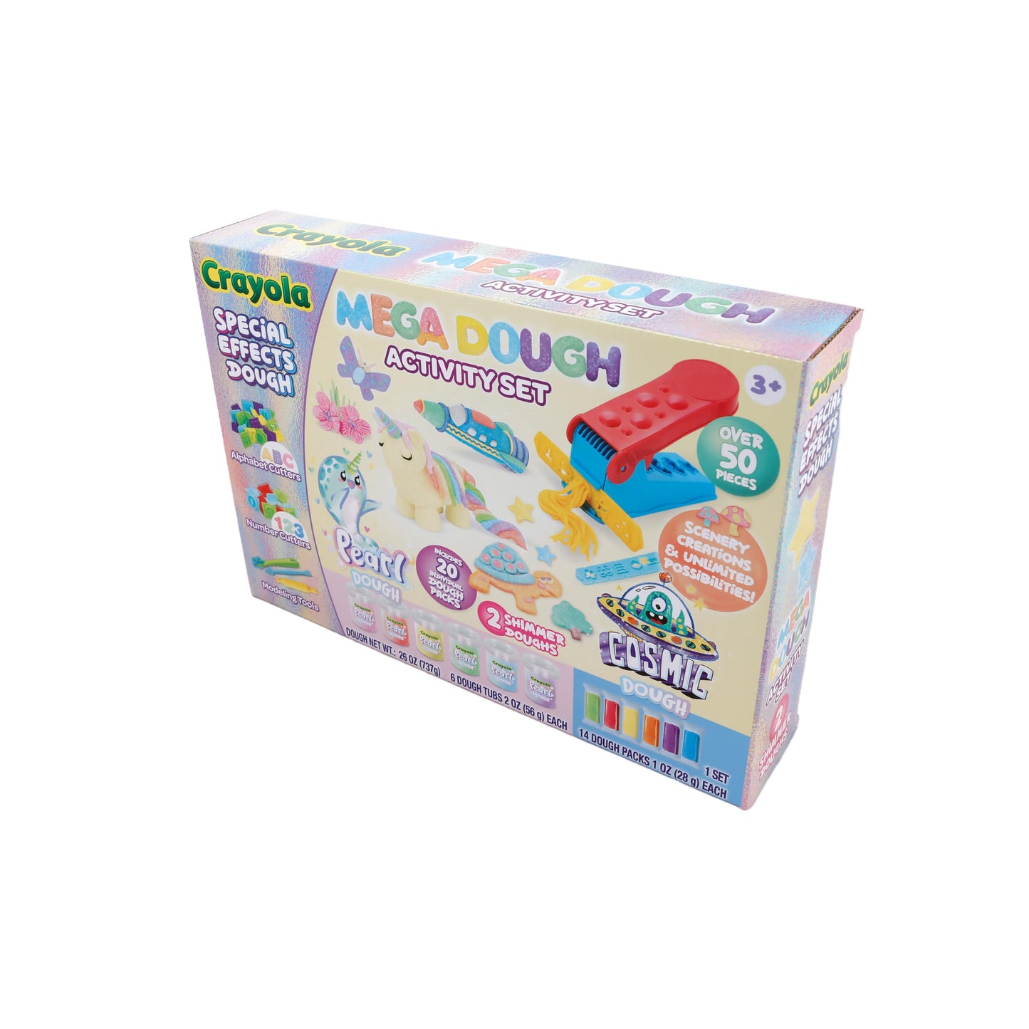 Crayola Silly Scents Mega Dough Activity Kit - Fidget Toys & Sensory Toys for Kids - 50+ Pieces Including Scented Dough, Alphabet & Number Cutters - Ideal Creative Play
