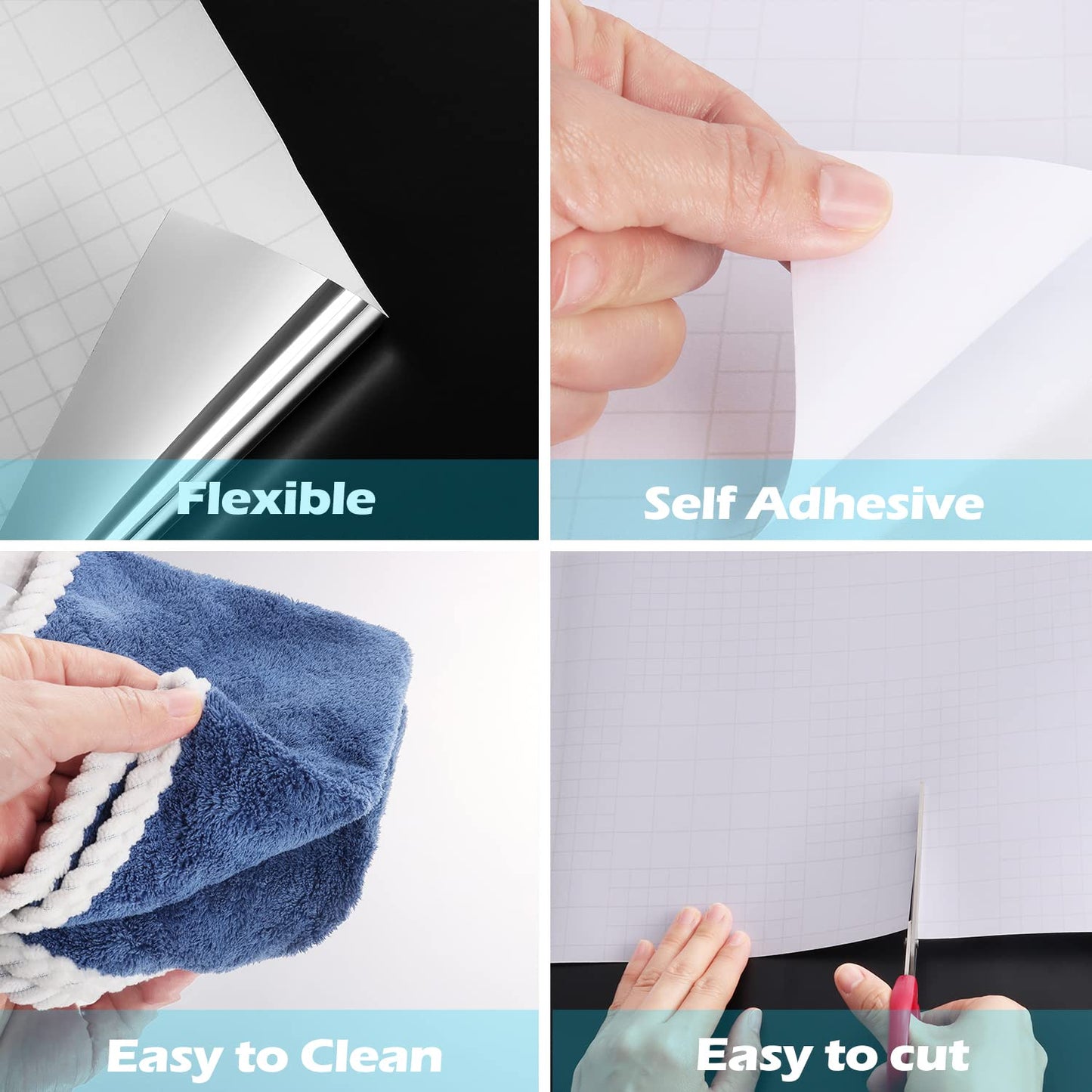 FunStick 12"x276" Self Adhesive Flexible Mirrors Sheets Non-Glass Mirror Stickers Reflective Safety Peel and Stick Mirror Stickers Paper Roll for Crafts Home Mirror Wall Decor