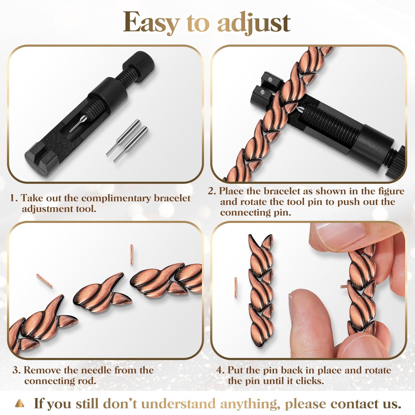 Copper Bracelets for Women Arthritis Lymph Detox Magnetic Bracelet, 100% Solid Pure Copper Bracelet with 3500 Gauss Magnets & Leaves Copper Ring with Adjustment Tool…