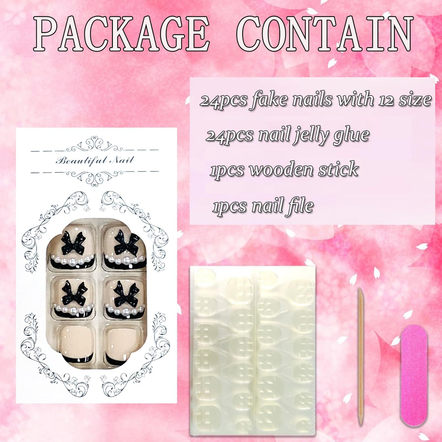 FIEONCIY Press on Toenails with Designs Acrylic Fake Nails for Toe Artificial False Nails with Charms Glue on Toe Nails for Spring Summer Stick on Toenails for Women Girls(JP1670)