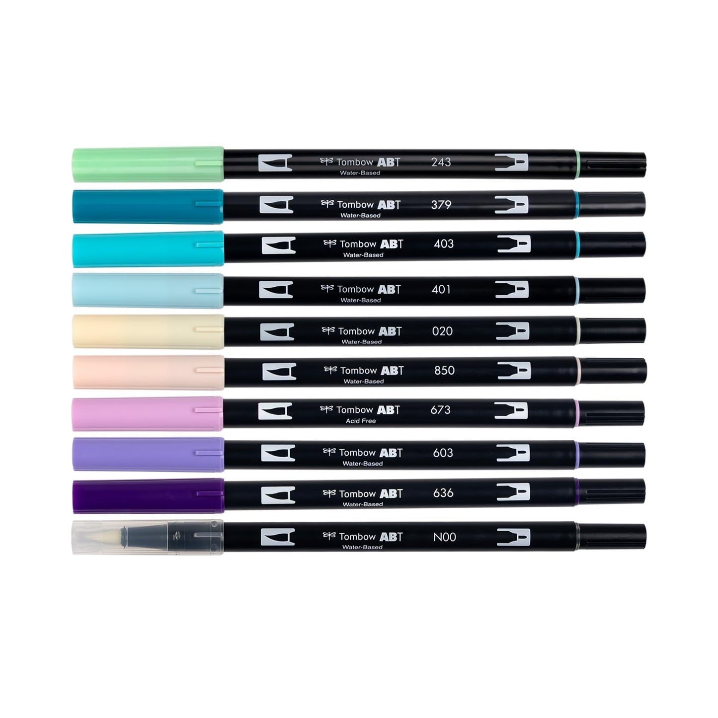 Tombow 56256 Dual Brush Pen Art Markers, Mermaids, 10-Pack, Water-Based Ink, for Hand Lettering, Watercolor, Fine Art, Illustrations