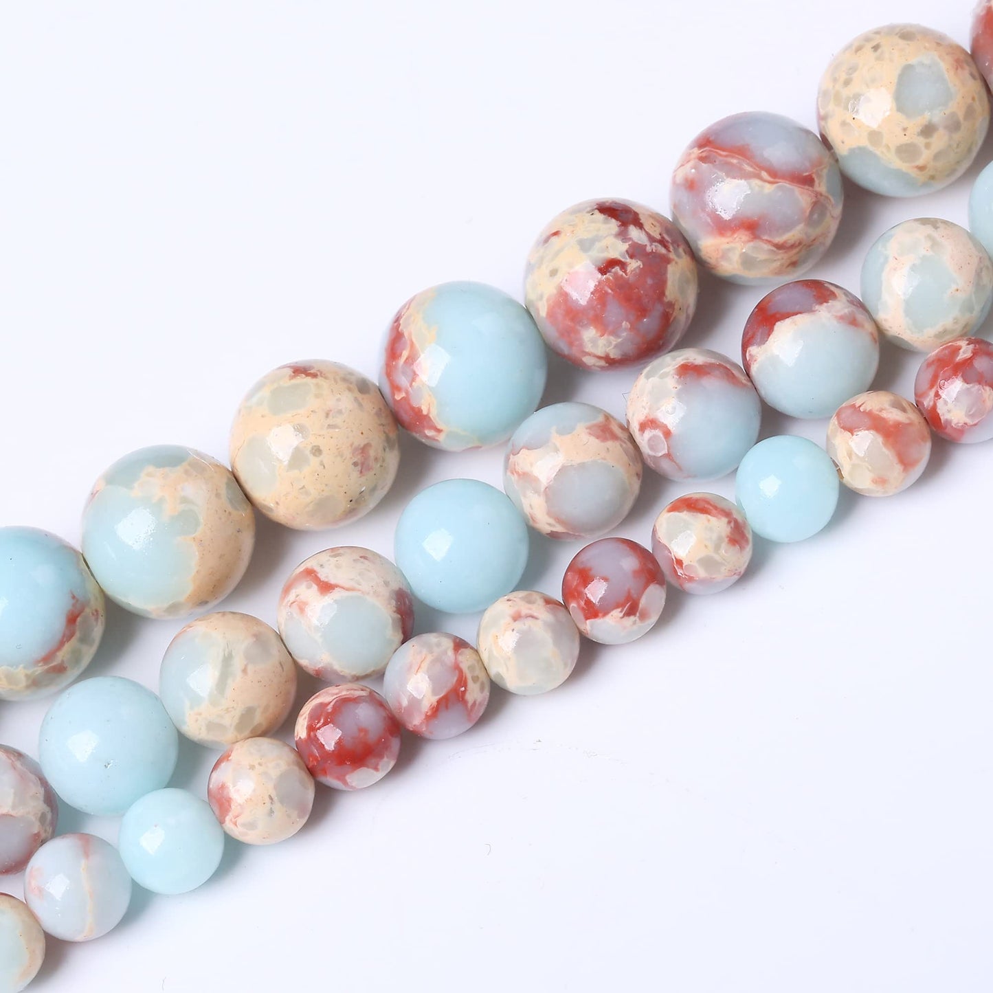 10MM Longevity Mountain Round Loose Beads Natural Gem Beads Crystal Energy Stone Beads for Jewelry Making DIY Bracelet Necklace