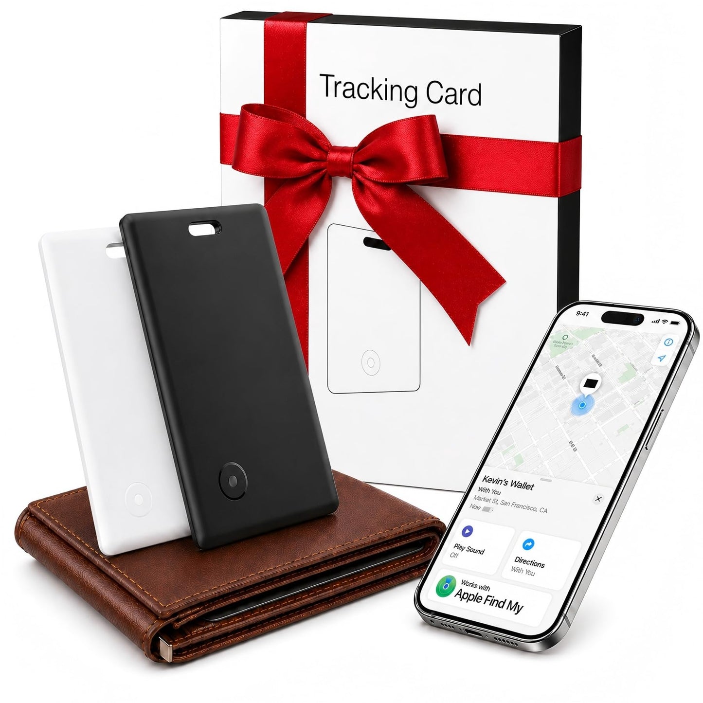 Wallet Tracker:2026 Tracker Card for iPhone & Apple Find My - Card Locator (2-Pack) for Keys, Wallet, & Bags, Long-Lasting Battery, Lost Mode & Alerts