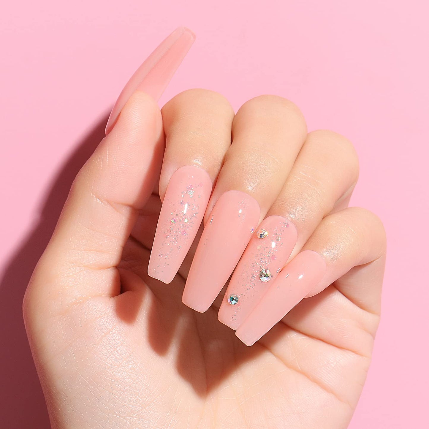 AIMEILI Hema Free Rubber Base Gel For Nails, Soak Off U V LED Clear Sheer Gel Nail Polish, 4 in 1 Nail Strengthen/Enhance/Base Coat/Color Set Of 6pcs X 10ml - Kit 47