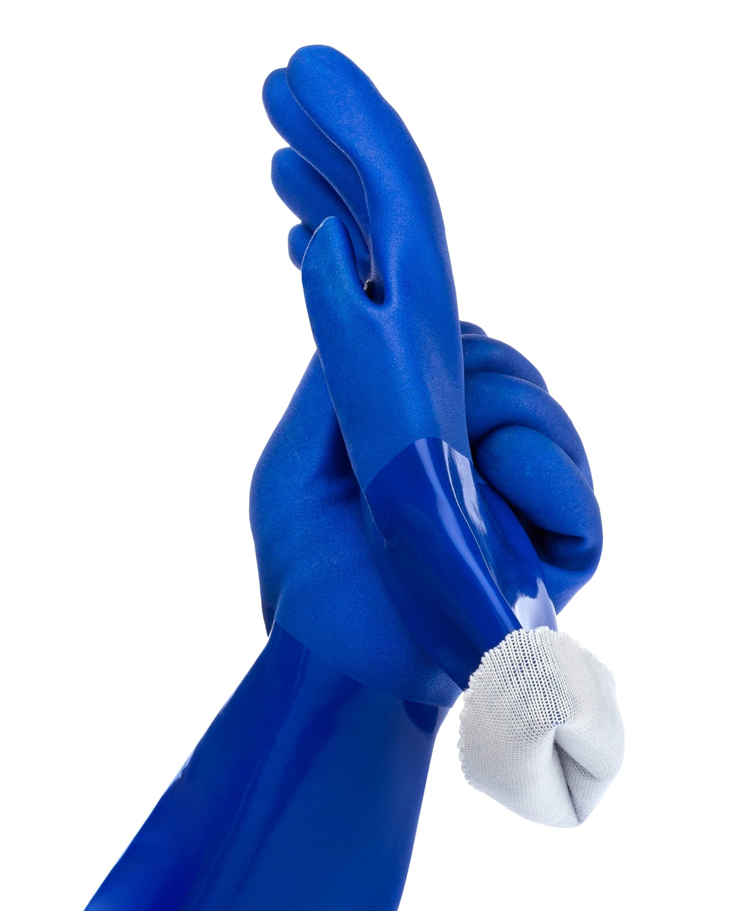 kitchen-star Ultimate Rubber Household PVC Gloves with Comfortable Cotton Lining, Anti-Slip surface, Kitchen Dishwashing, Extra Thickness, Kitchen Cleaning, Working, Painting, Pet Care (Medium, Blue)