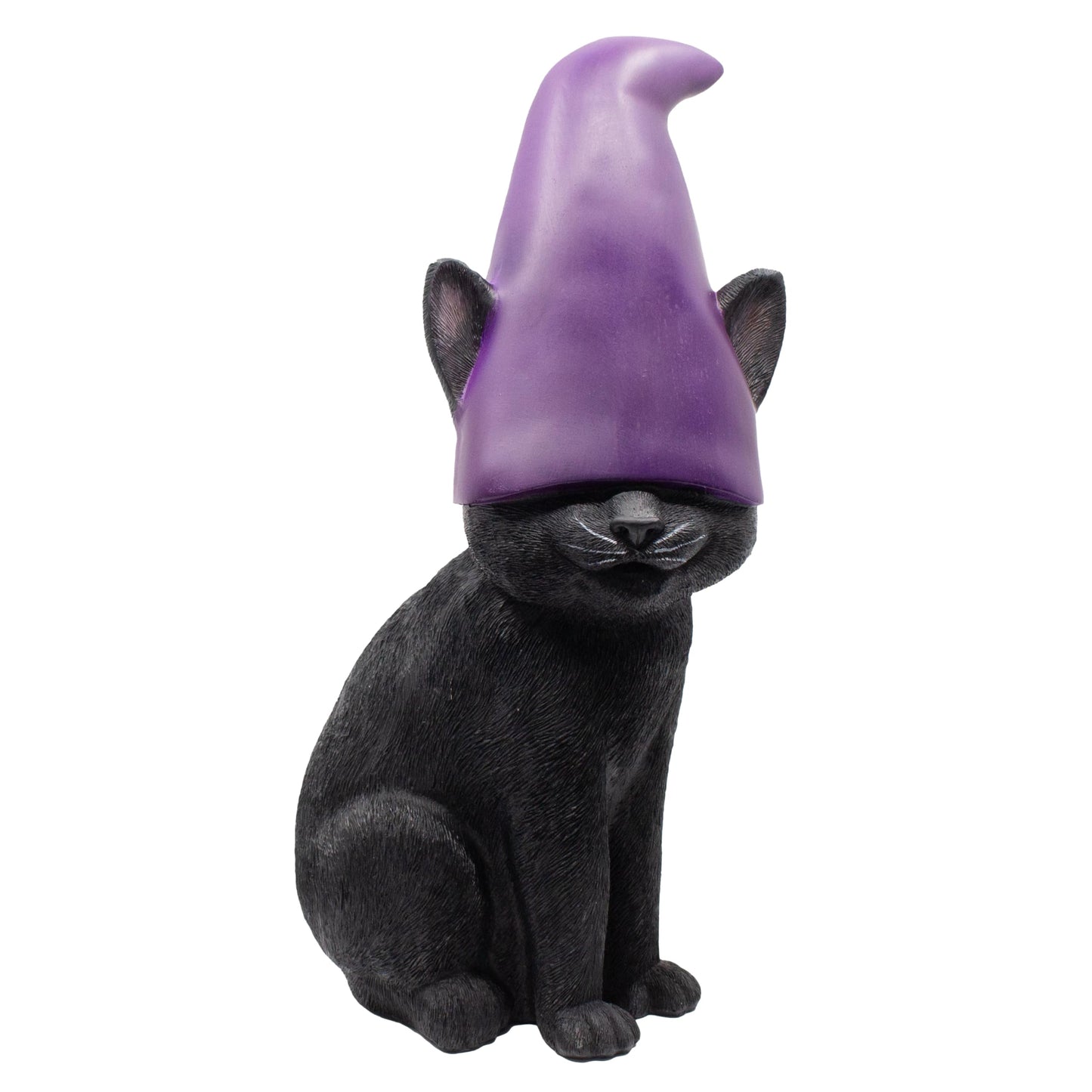 Cat Gnome 12" Tall (Black) | Cute Cat Garden Décor, Spooky Stuff, Halloween Decorations, Lucky Witch Statue