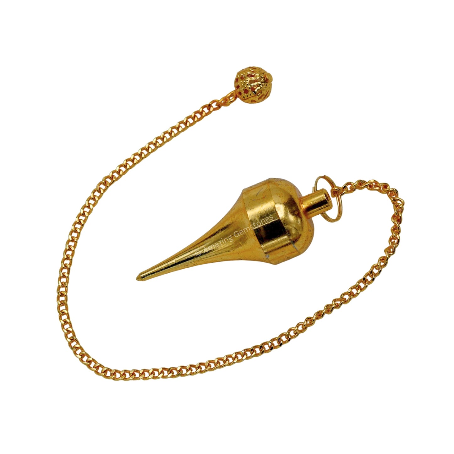 Amazing Gemstone Healing Metal Pendulums for Divination, Gold Point Dome Cone Steel Copper Pendulum High Energy Pendulo de Bronce Pendulos de Mesa MP39