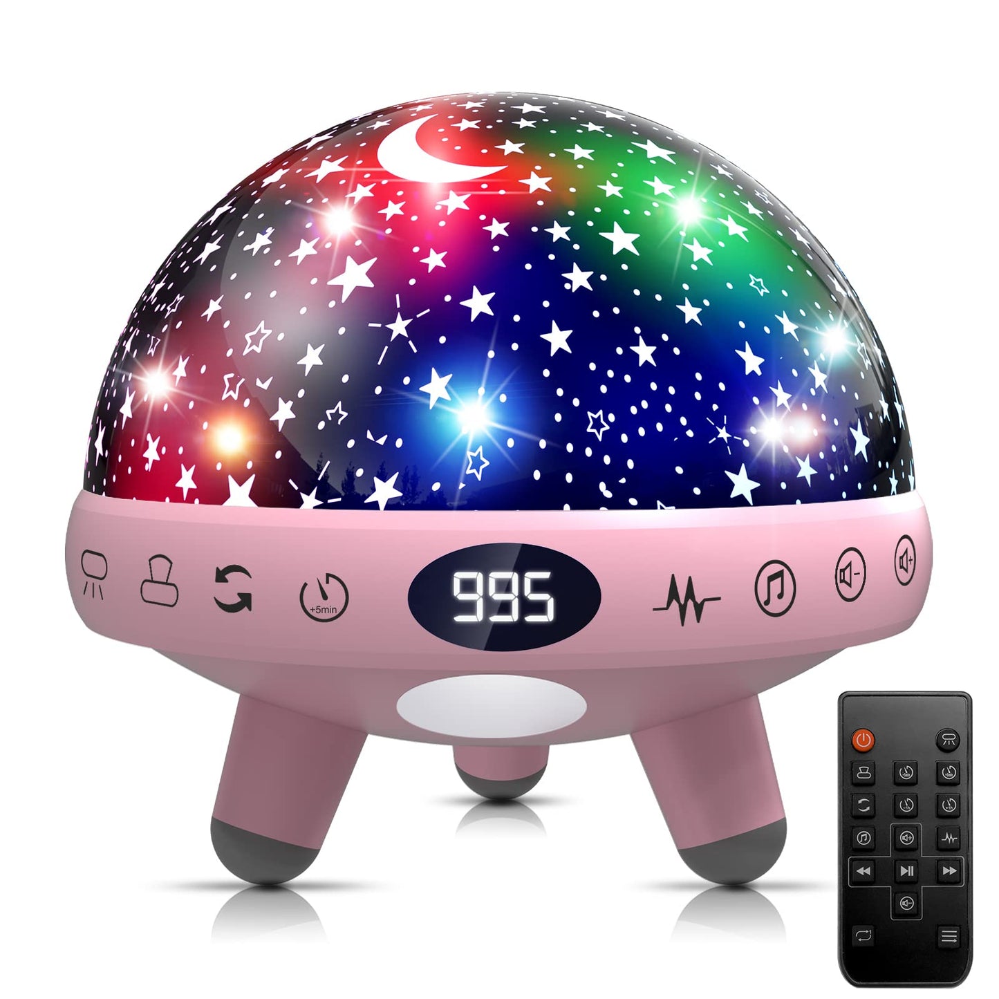 YACHANCE Baby Night Light Star Projector Night Light projector for Kids Room with Sound Machine White Noise Machine for Sleeping Soother Nursery Lamp 9 Natural Sounds 20 Lullabies Remote Control Timer