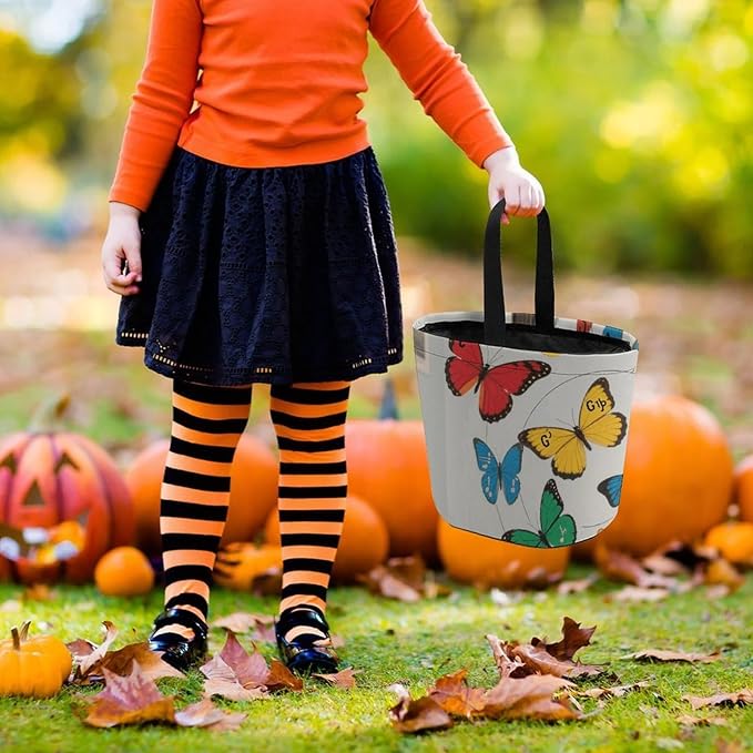 Halloween Candy Bucket - Guitar And Butterfly Trick Or Treat Candy Bag, Gift Bag for Party Favor Supplies