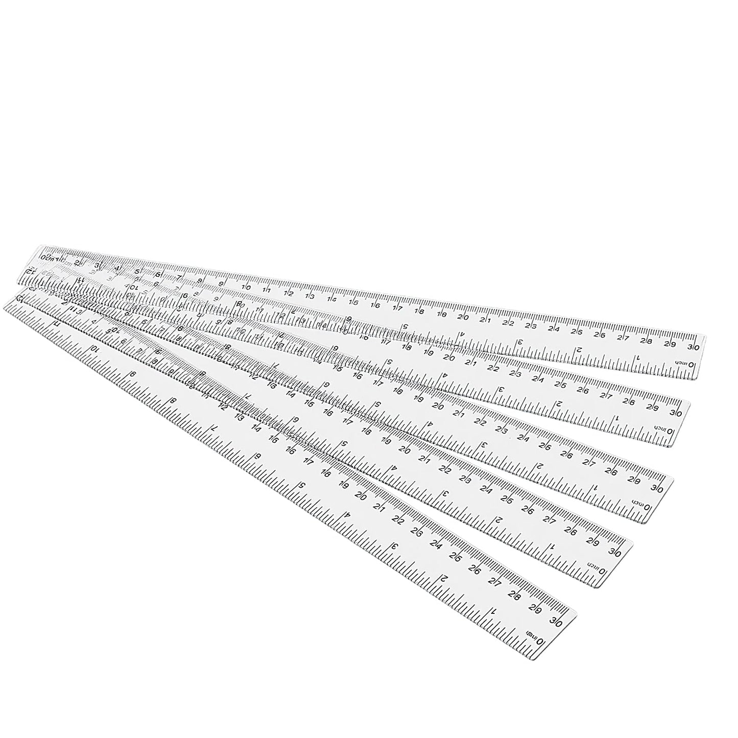 LEXININ Plastic Ruler, 12 Inch Clear Transparent Metric Straight Edge, 100 Pack