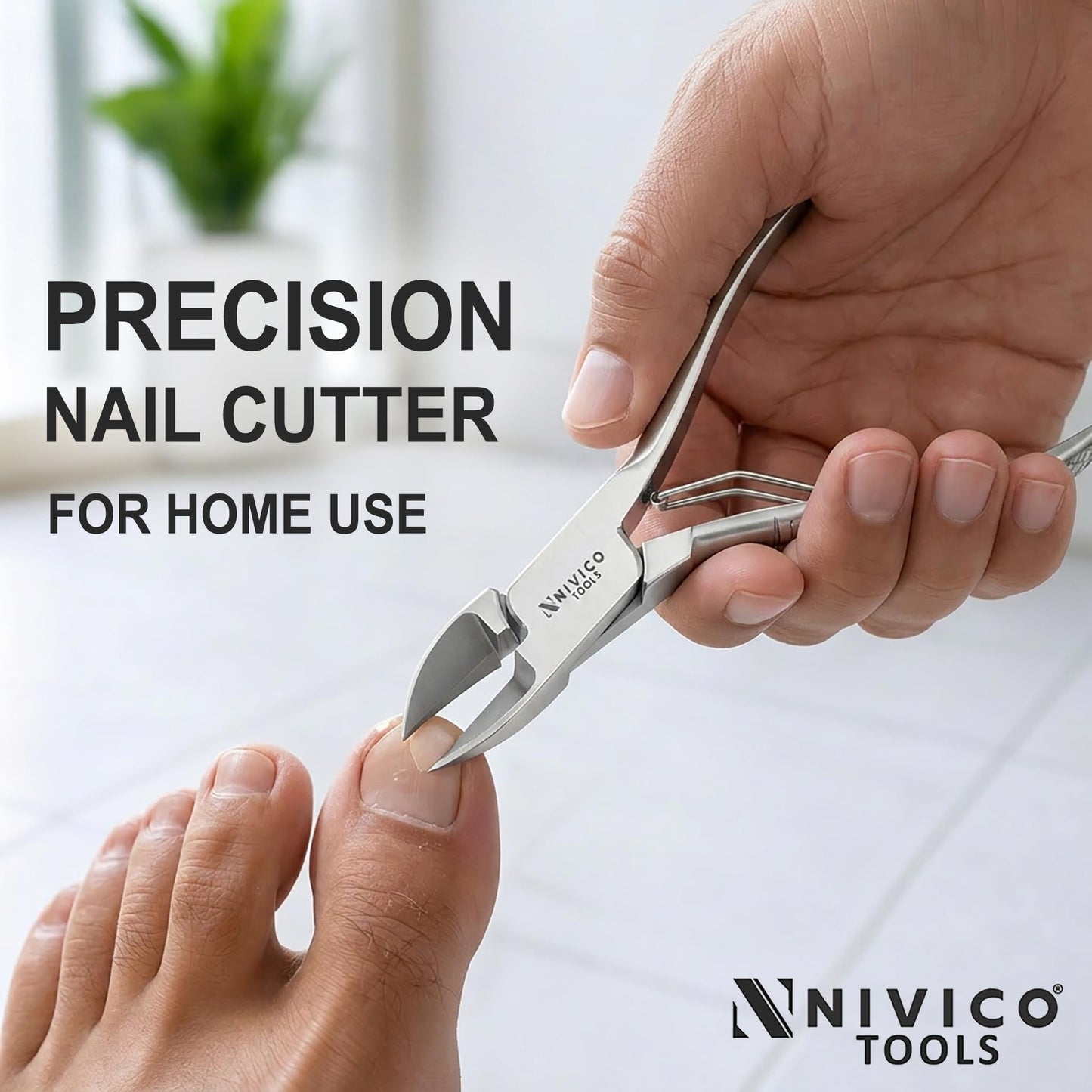 Nail Cutter 4" - 10cm, Single Leaf Wire Spring - Professional Nail Clipper Printed Handle Satin Finish, Stainless Steel Nail Trimmer Single leaf Wire Spring for Manicure