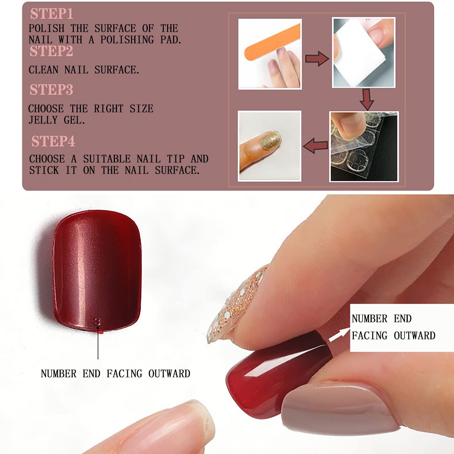 Medium Almond Press on Nails With Designs Gradient Black White Fake Nails Press ons Acrylic Flower False Glossy Full Cover Artificial Stick on Nails for Women Girls 24 Pcs