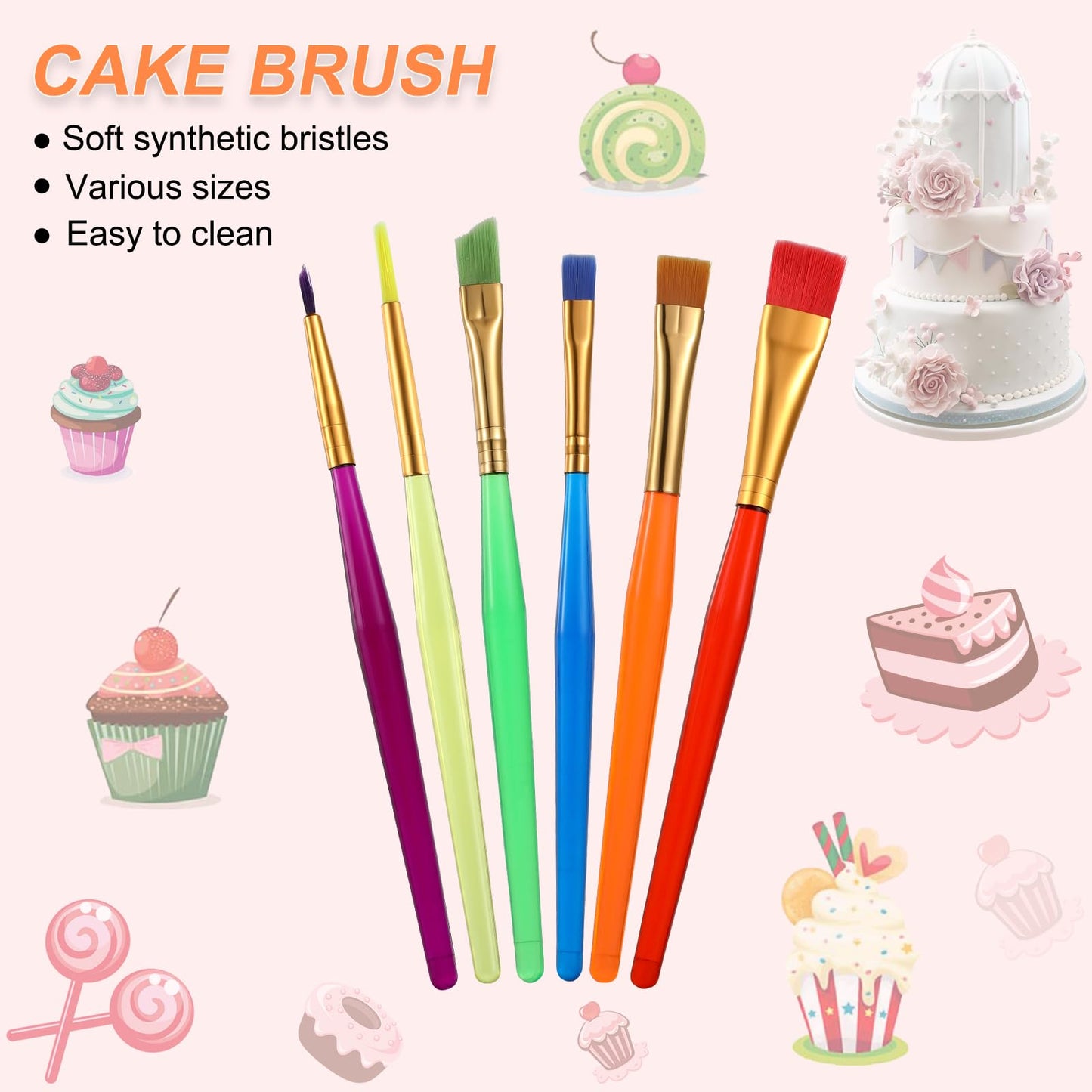 Patelai 57 Pcs Cake Decorating Tools, Cookie Fondant Modeling Set, Marshmallow Sculpting Brush and Fondant Modeling Tools for DIY Cake Sugar Gum Paste Decorating Supplies