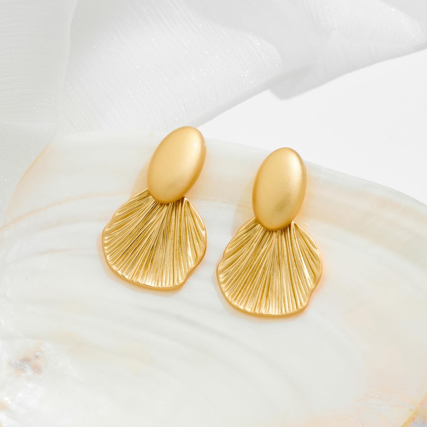 FILMOON Matte Gold Plated Earrings for Women Formal Statement Dangle Earrings Fashion Chic Jewelry