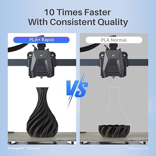 ELEGOO Rapid PLA Plus Filament 1.75mm Silver 1KG, PLA+ 3D Printer Filament for 600 mm/s High Speed Printing, Dimensional Accuracy +/- 0.02 mm, 1kg Cardboard Spool(2.2lbs)