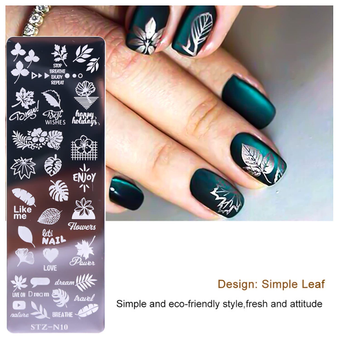 SILPECWEE 8 Pieces Nail Stamping Plate Flower Leaf Holiday Nail Stamps Nail Art Stencils Stamping Plates For Nails Manicure Stamping Kit