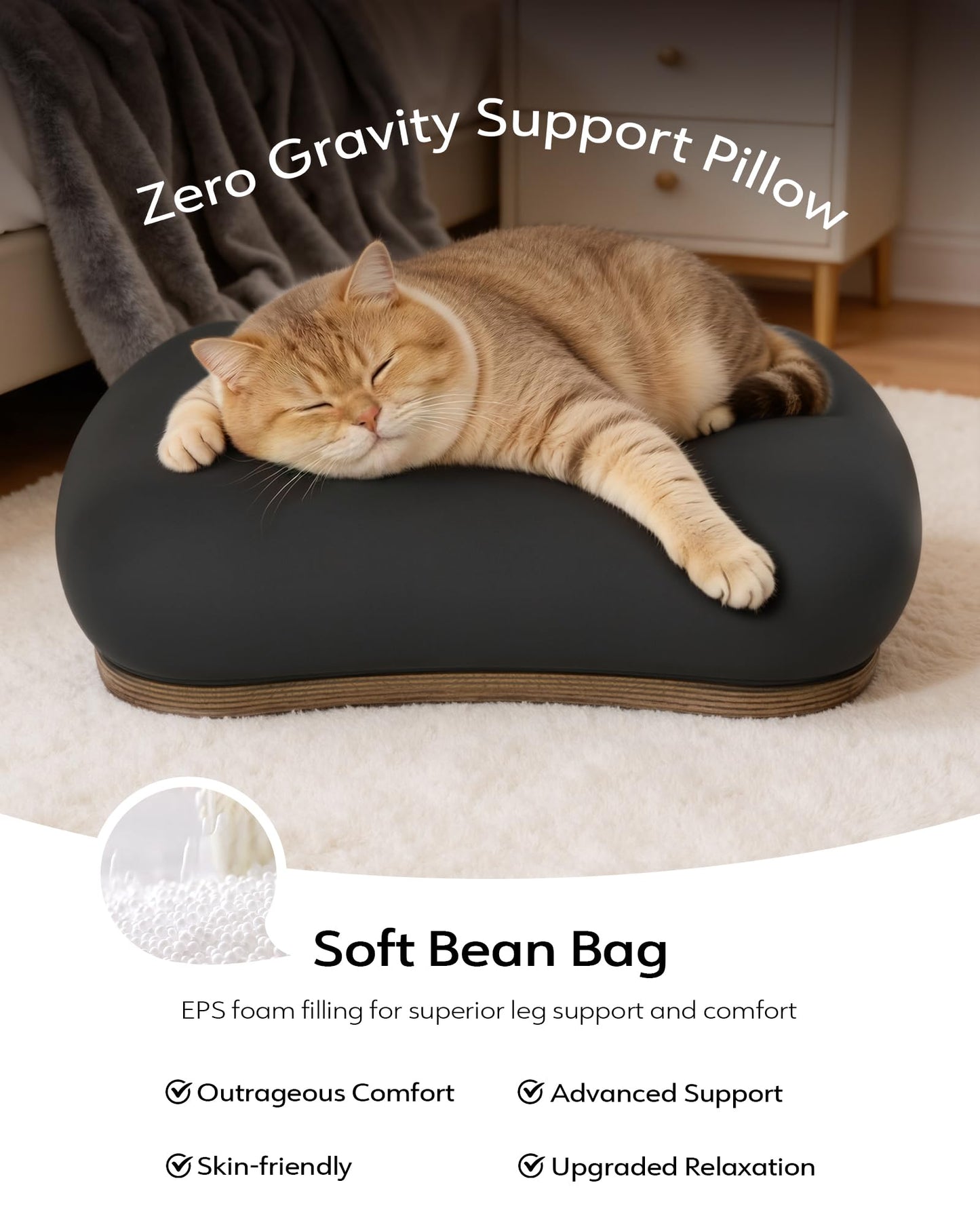 LULULOOK 2-in-1 Lap Desk & Kindle Pillow Stand, Laptop Desk Holder with Beanbag Cushion & Foldable Arm for 14" Laptop,iPad, Phone, 4.7-14.6" Tablet & Kindle Reading in Bed