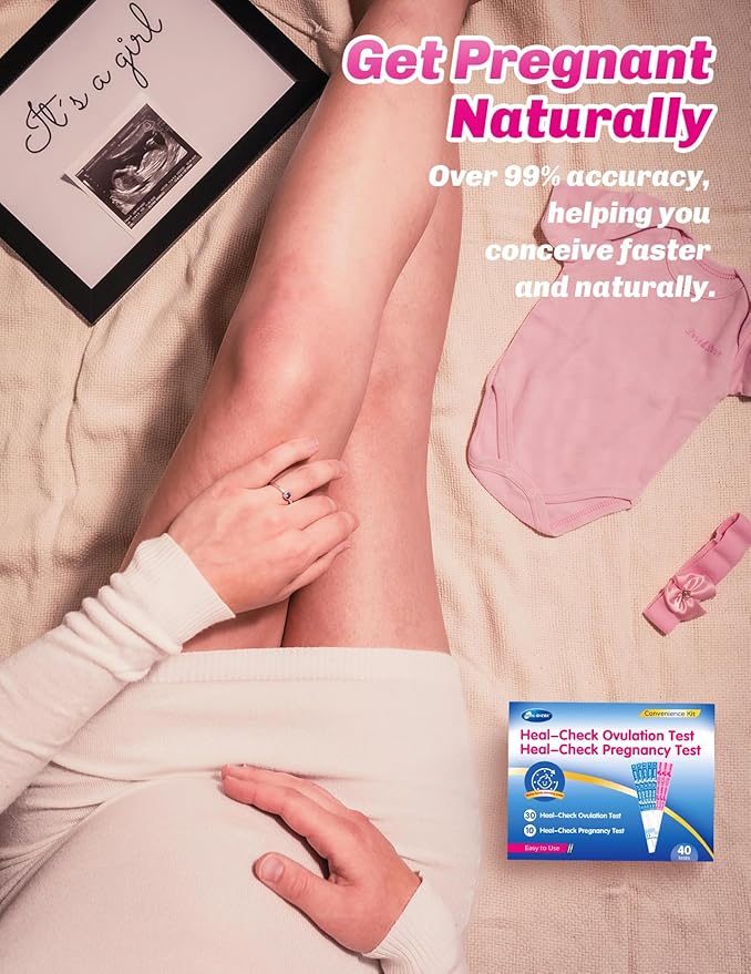 30 Ovulation Test Strips and 10 Pregnancy Tests with 40 Urine Cups, Fertility Test for Women TTC, Get Pregnant Easier, Easy to Use at Home, Over 99% Accuracy, Individually Wrapped