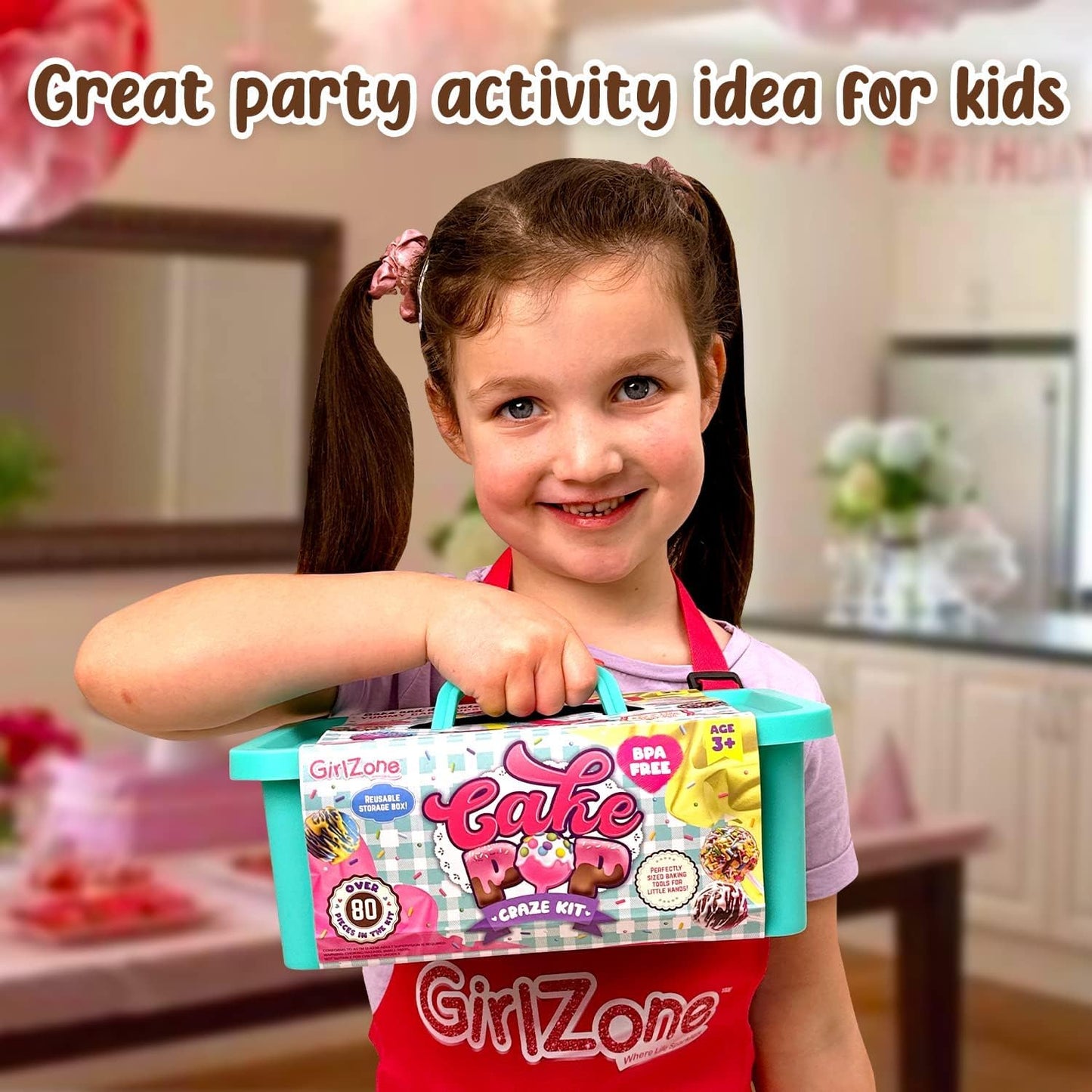 GirlZone Cake Pop Craze Kit, Baking Set for Kids Ages 10–12 with Cake Pop Mold, Stand, Gifting Bags & Decorating Pen, Fun Creative Kitchen Activity, Birthday Gift