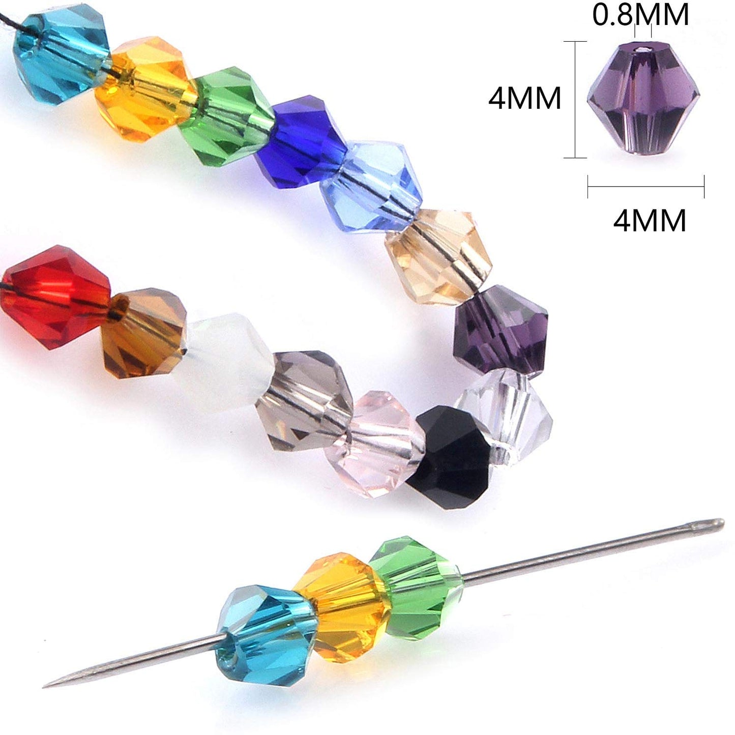 Bicone Crystal Beads Bulk Beaded Wholesale 4MM Beads Mix Lot of 1400pcs Faceted Crystal Glass Beads for Jewelry Making