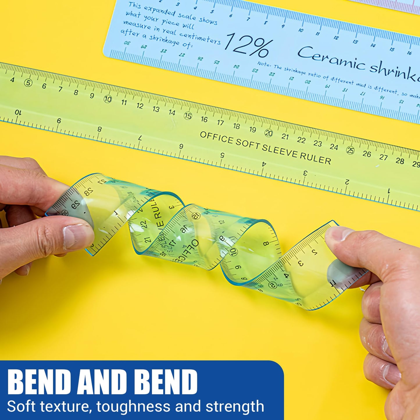 2PCS Clay Shrinkage Ruler Set - Dual Scale Measuring Tool for Pottery, Accurately Calculate Ceramic Shrinkage Before Firing for Potters, Sculptors Art Classes