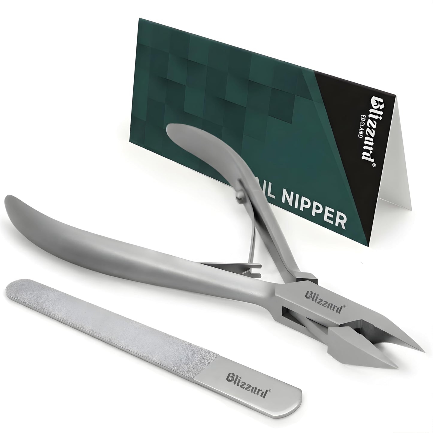 Ingrown Nail Clippers for Men with Ingrown Toenails – Blizzard Podiatrist Toenail Clipper Set German Forged (15cm - Arrow Point - Smooth)