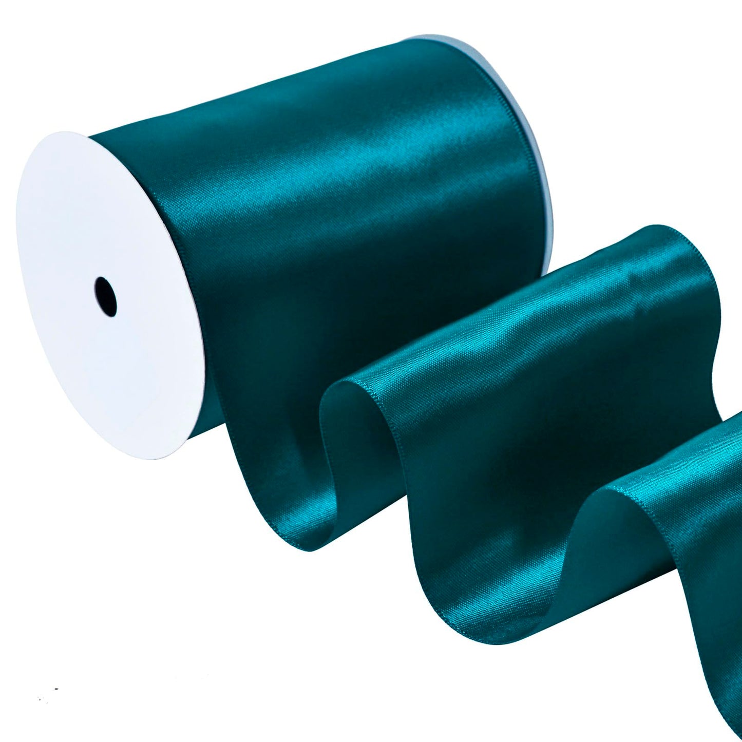 Ribest Teal Double Faced Satin Ribbon, 4 Inch 5 Yard Ribbon for Crafts Gift Wrapping Bows Wedding Party Decoration Bouquet