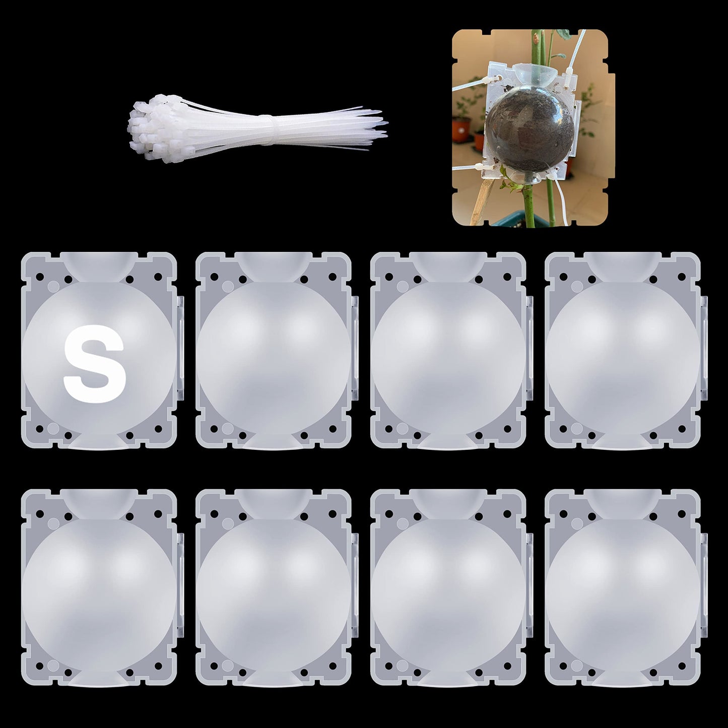 Supking 8 Pcs Air Layering Pods Plant Rooting Grow Propagation Ball Small Transparent Assisted Cutting Rooting Grafting Device Root Box for Plants