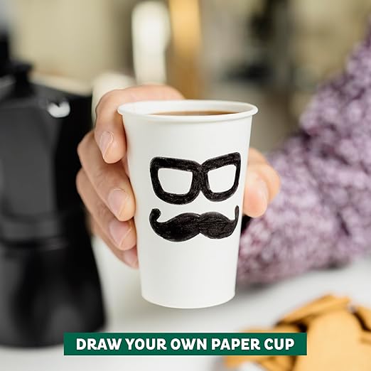 Freshware Coffee Cups 12 oz [100 Pack] Disposable Paper Cups for Hot or Iced Coffee Cup, Slushie Cup, Milkshakes, Smoothies, and Tea