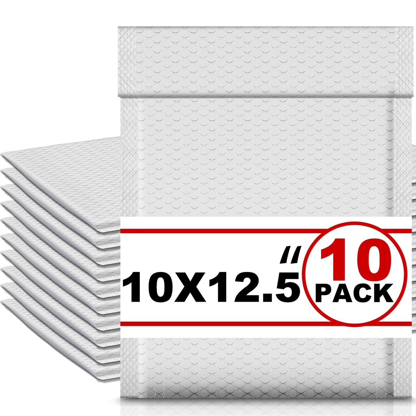 Ireer 10 Pack Extra Large 10 x 13" Bubble Mailers Poly Padded Envelopes Cushioned Mailing Envelopes Bubble Padded Mailers Self Adhesive Waterproof Shipping Bags for Business Christmas Packaging Gift