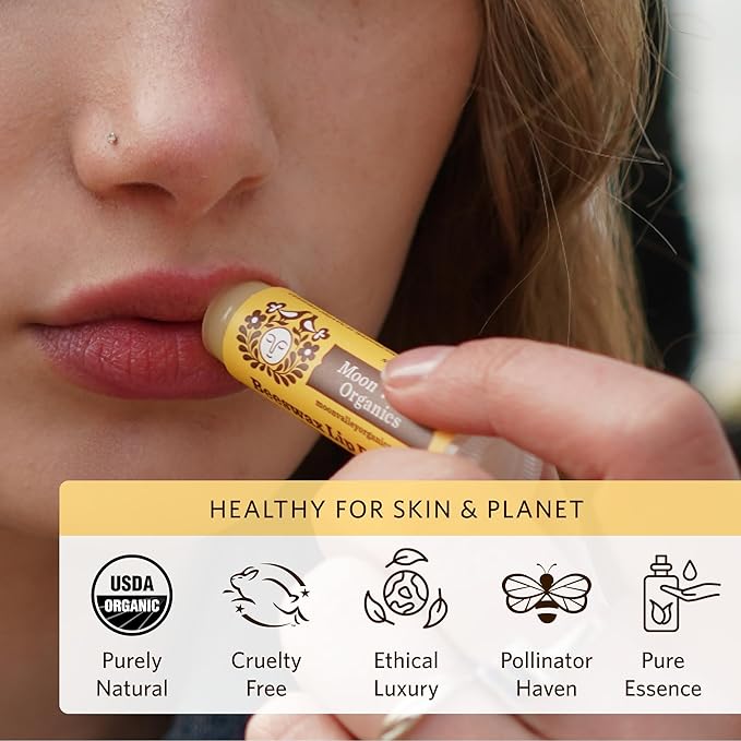 Moon Valley Organics Beeswax Lip Balm for Moisturizing Lips and Cuticles (SWEET HONEY, 4pack)