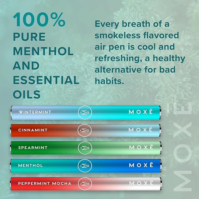 MOXE Natural Wintermint Air Inhaler | Non Electric Long-Lasting Flavored Air Refreshing Support | Oral Fixation Wintergreen & Menthol Essential Oils, Craving Relief