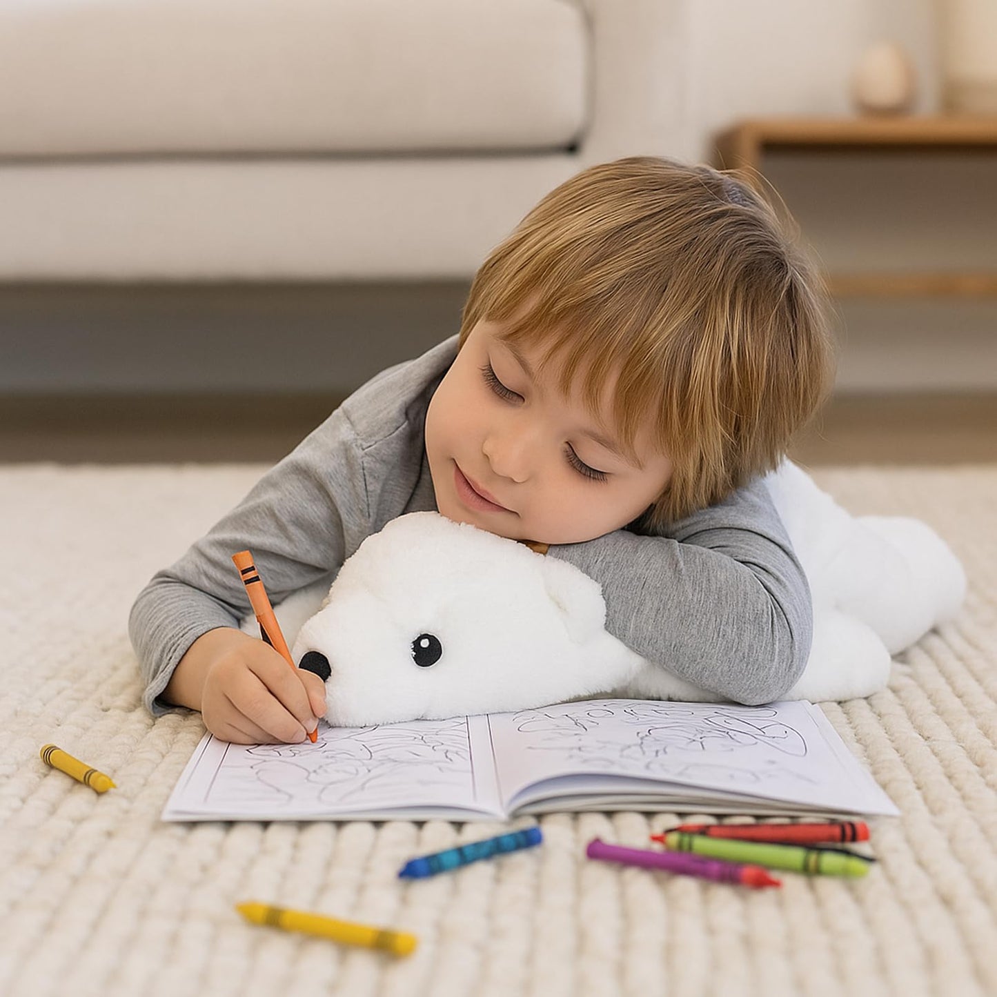 WEIGEDU Large Plush Polar Bear Stuffed Animal – 20" Soft White Cuddly Toy for Kids, Toddlers & Polar Bear Lovers – Adorable Sleeping Pillow Buddy for Bedtime, Travel & Gifting