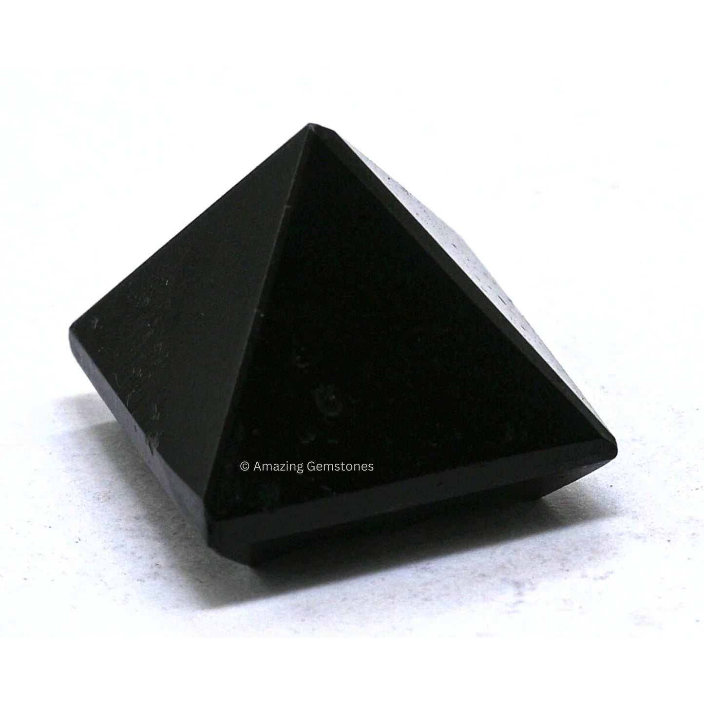 Amazing Gemstone Black Tourmaline Crystal Pyramid with 9 Pyramid Plate Bottom - 1" Mini Pyramid Figurine of Natural Stone Pyramid for Meditation, Reiki, Chakra Balancing Vastu Pooja and Crystal Grids