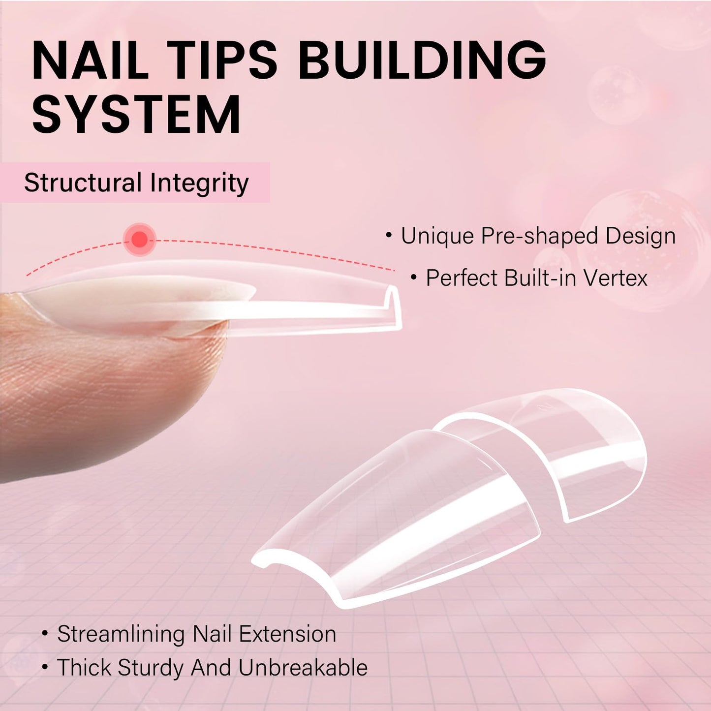 AILLSA Gel Nail Kit Medium Oval Nail Tips 224pcs, Solid Gel Nail Glue 30g for Acrylic Fake Nails, Gel Full Nail with Nail Lamp