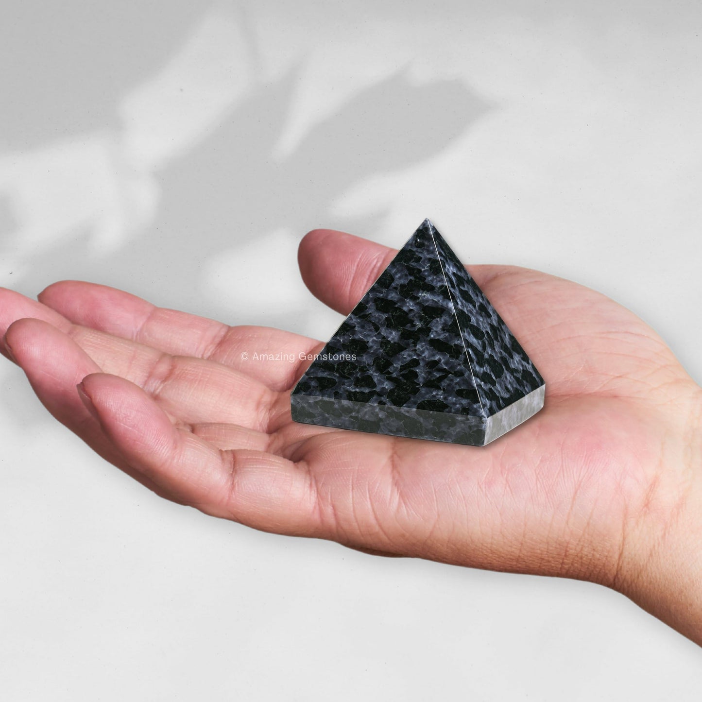 Amazing Gemstone Indigo Gabbro Pyramid Crystal Healing Stones - 1.5" Great Pyramid Figurine of Natural Stone Pyramid for Meditation, Reiki, Chakra Balancing and Crystal Pyramids Grid