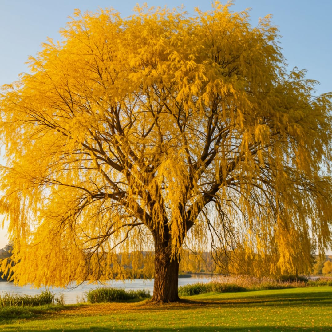 4 Golden Weeping Willow Tree Cuttings - Live Plants - Beautiful Arching Canopy