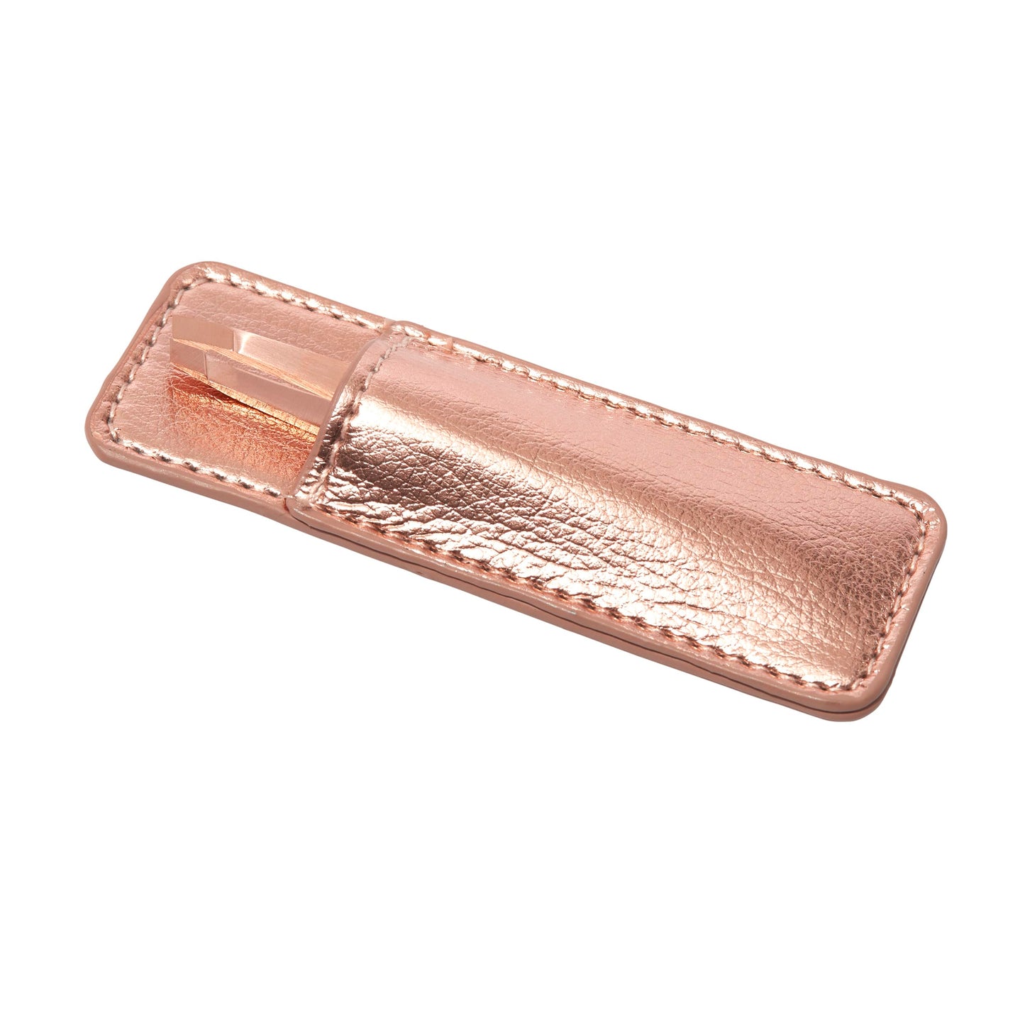 Tweezerman Rose Gold Mini Slant Tweezer with Case - Eyebrow Tweezers for Women and Men