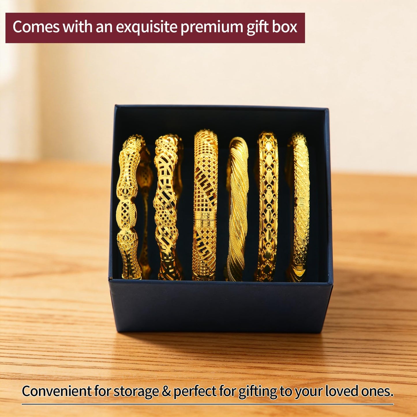FIVESWEET 18K Gold Plated Women's Bangle Bracelet Set - Stackable Bulk Bracelets with Hollow Out Carving, Geometric Pattern, Flower & Butterfly Designs, Minimalist Stylish Elegant, Tarnish & Oxidation Resistant, Gift for Her Girlfriend Wife Mom Sister Lov